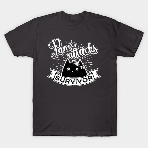 Panic attack survivor, light text T-Shirt by yulia-rb